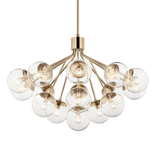 Kichler Lighting Silvarious Convertible Chandelier in Champagne Gold by Kichler 52702CPZCLR