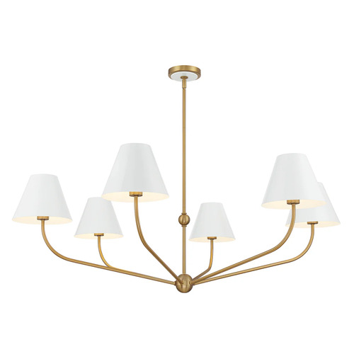 Crystorama Lighting Xavier 6-Light Chandelier in Gold & White by Crystorama Lighting XAV-B9319-VG-WH
