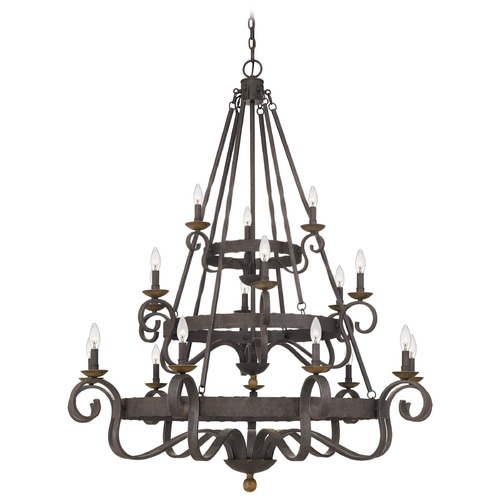 Quoizel Lighting Noble Rustic Black 18-Light Chandelier by Quoizel Lighting NBE5018RK