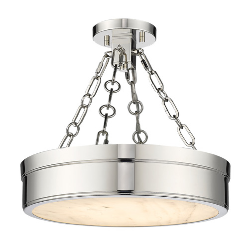 Z-Lite Z-Lite Anders Polished Nickel LED Semi-Flushmount Light 1944SF15-PN-LED