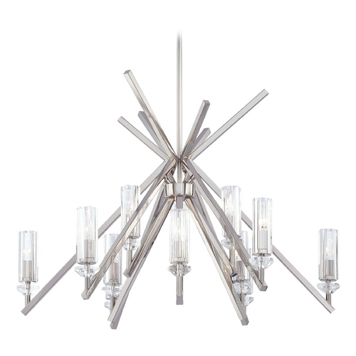 Metropolitan Lighting Crystal Chandelier with Clear Glass in Polished Nickel by Metropolitan Lighting N6831-613