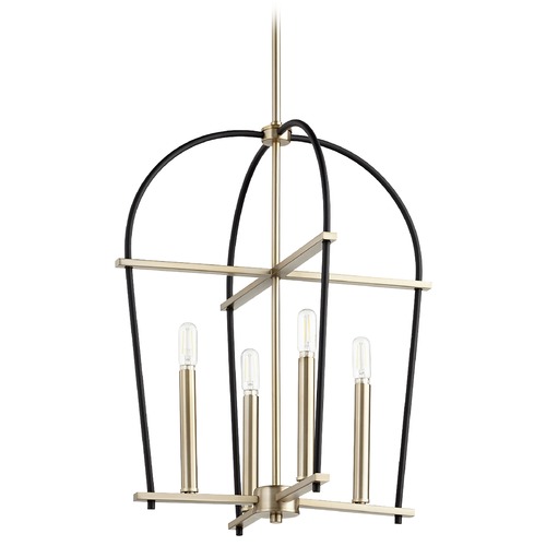 Quorum Lighting Espy Noir & Aged Brass Pendant by Quorum Lighting 687-4-6980