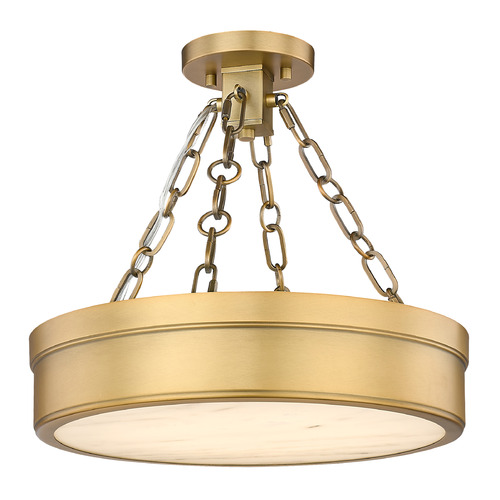 Z-Lite Z-Lite Anders Rubbed Brass LED Semi-Flushmount Light 1944SF15-RB-LED