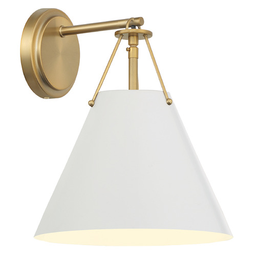 Crystorama Lighting Crystorama Lighting Xavier Vibrant Gold Sconce XAV-B8311-VG-WH