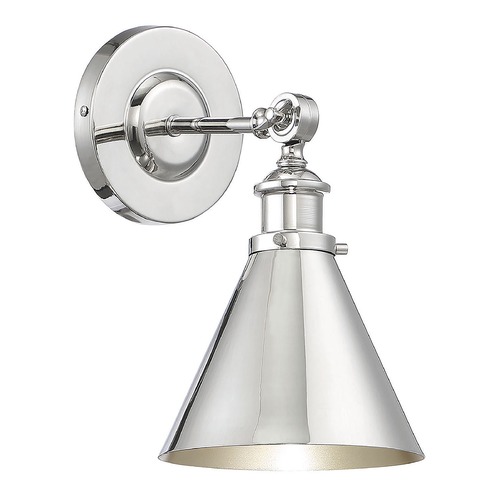 Savoy House Glenn Adjustable Metal Wall Sconce in Polished Nickel by Savoy House 9-0901-1-109