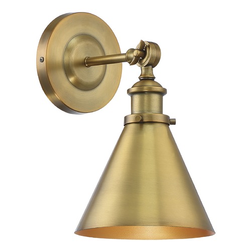 Savoy House Glenn Adjustable Metal Wall Sconce in Warm Brass by Savoy House 9-0901-1-322