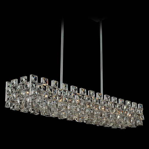 Allegri Lighting Allegri Crystal Piazze Polished Chrome Island Light with Rectangle Shade 036661-010-FR001