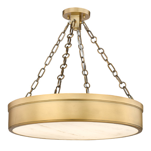 Z-Lite Z-Lite Anders Rubbed Brass LED Semi-Flushmount Light 1944SF22-RB-LED