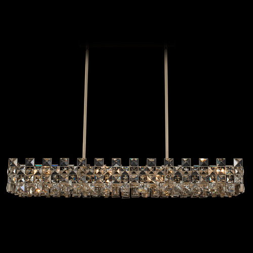 Allegri Lighting Allegri Crystal Piazze Brushed Champagne Gold Island Light with Rectangle Shade 036661-038-FR001