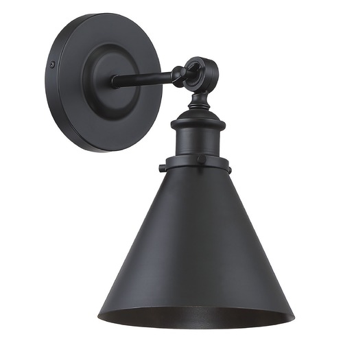 Savoy House Glenn Adjustable Metal Wall Sconce in Matte Black by Savoy House 9-0901-1-89