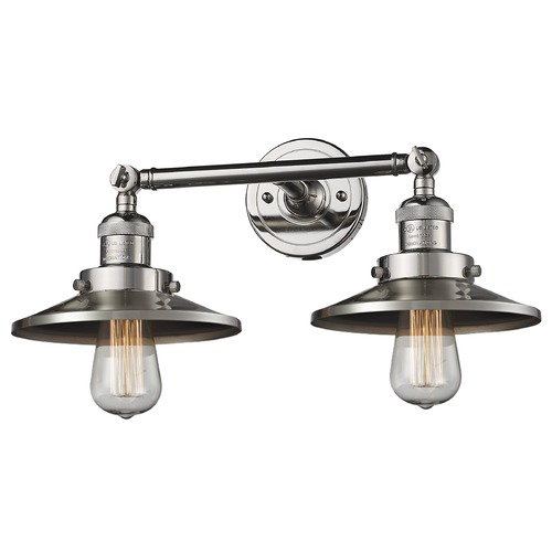Innovations Lighting Railroad Polished Nickel Bathroom Light by Innovations Lighting 208-PN-M1