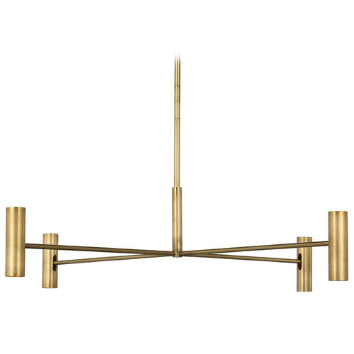 Visual Comfort Modern Collection Visual Comfort Modern Collection Sean Lavin Ponte Hand Rubbed Antique Brass LED Chandelier SLCH57030HAB