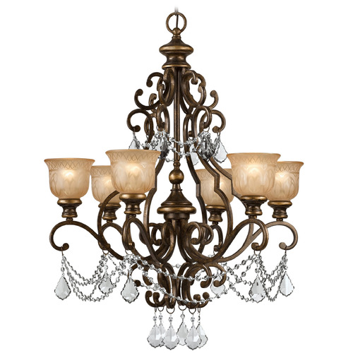 Crystorama Lighting Crystorama Lighting Norwalk Bronze Umber Crystal Chandelier 7516-BU-CL-SAQ