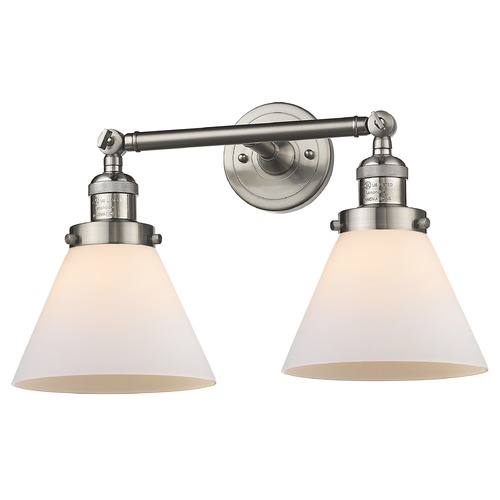 Innovations Lighting Large Cone Brushed Satin Nickel Bathroom Light by Innovations Lighting 208-SN-G41