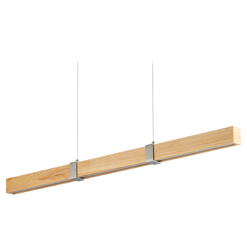 Oxygen Decca 48-Inch LED Linear Pendant in Oak & Nickel by Oxygen Lighting 3-48-5224