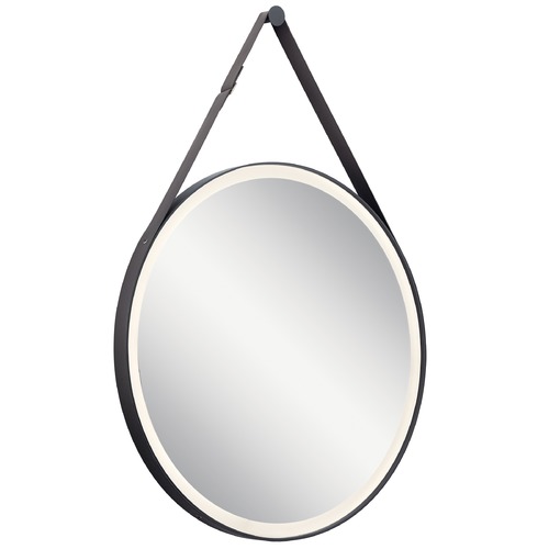 Elan Lighting Martell 27.75 x 39.50-Inch Oval LED Mirror in Matte Black by Elan Lighting 86000MBK