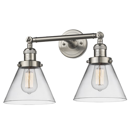 Innovations Lighting Large Cone Brushed Satin Nickel Bathroom Light by Innovations Lighting 208-SN-G42