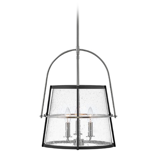 Hinkley Tournon Medium Pendant in Brushed Nickel & Black by Hinkley Lighting 38113BN
