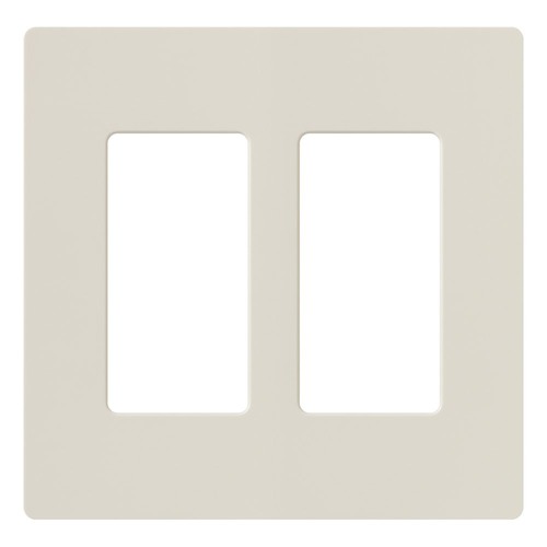 Lutron Dimmer Controls Designer Style 2-Gang Gloss Wall Plate in Light Almond CW-2-LA
