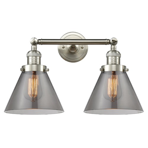 Innovations Lighting Large Cone Brushed Satin Nickel Bathroom Light by Innovations Lighting 208-SN-G43