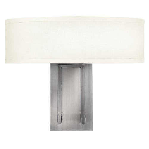 Hinkley Modern Sconce Wall Light with White Shade in Antique Nickel by Hinkley Lighting 3202AN