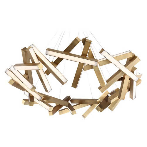 Modern Forms by WAC Lighting Chaos 61-Inch Round LED Chandelier in Aged Brass by Modern Forms PD-64861-AB