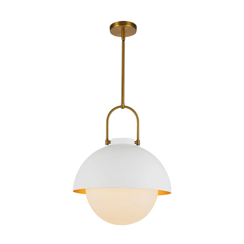 Alora Lighting Alora Lighting Harper White Pendant Light with Globe Shade PD507216WHOP