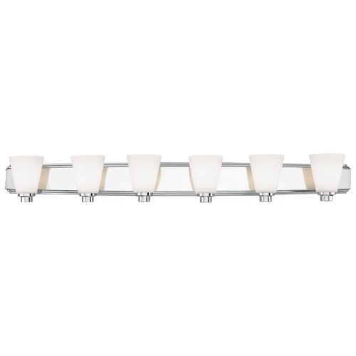 Dolan Designs Lighting Polished Chrome Bathroom Wall Light with Six Lights 3406-26