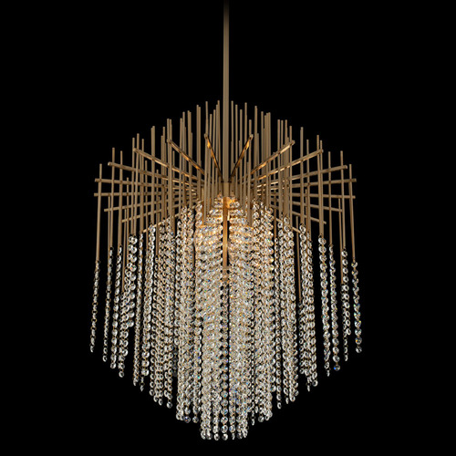 Allegri Lighting Allegri Crystal Estrella Brushed Champagne Gold Pendant Light 037655-038-FR001