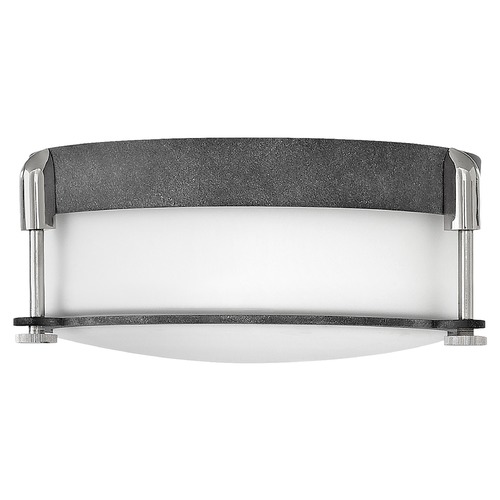 Hinkley Colbin 12.50-Inch Aged Zinc & Polished Nickel Flush Mount by Hinkley Lighting 3231DZ