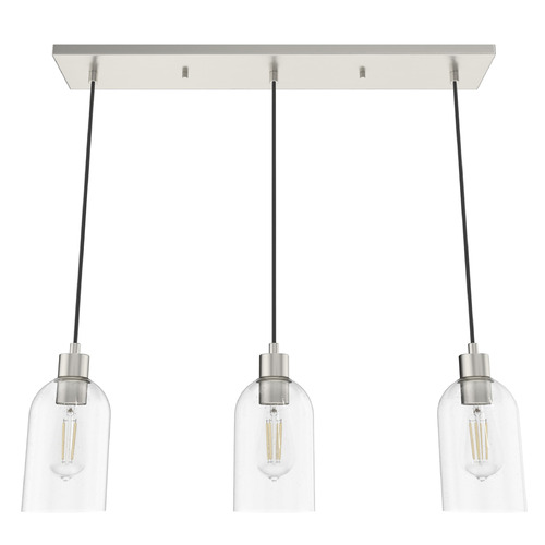 Hunter Fan Company Hunter Fan Company Lochemeade Brushed Nickel Multi-Light Pendant with Bowl / Dome Shade 19716