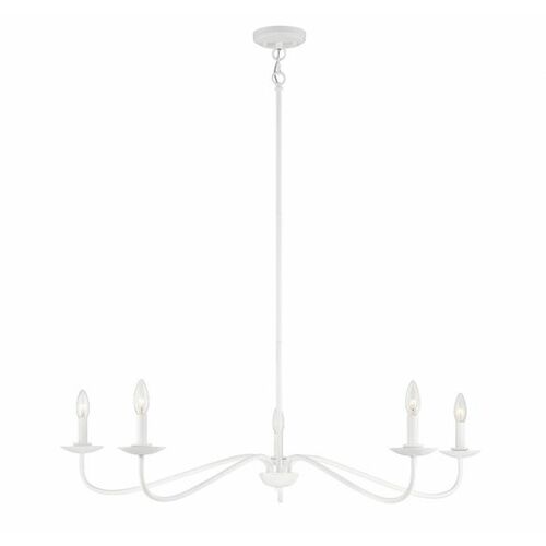 Meridian 5-Light Chandelier in Bisque White by Meridian M10085BQW