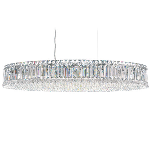 Schonbek Lighting Schonbek Worldwide Lighting Plaza Polished Stainless Steel Island Light with Oval Shade 6678O