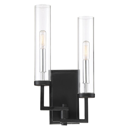 Savoy House Folsom Double Wall Sconce in Black & Chrome by Savoy House 9-2134-2-67