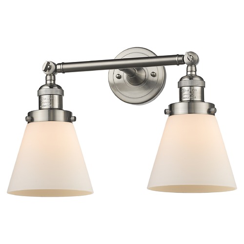 Innovations Lighting Small Cone Brushed Satin Nickel Bathroom Light by Innovations Lighting 208-SN-G61