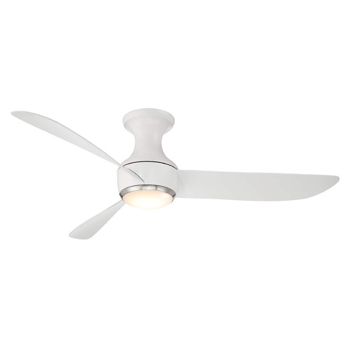 Modern Forms by WAC Lighting Modern Forms Corona Brushed Nickel & Matte White LED Ceiling Fan with Light FH-W2203-52L27BNMW