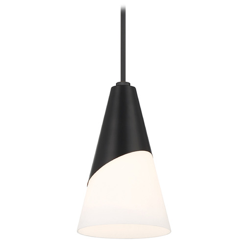 Crystorama Lighting Crystorama Lighting Tori Matte Black Mini-Pendant Light with Conical Shade TOR-901-MK