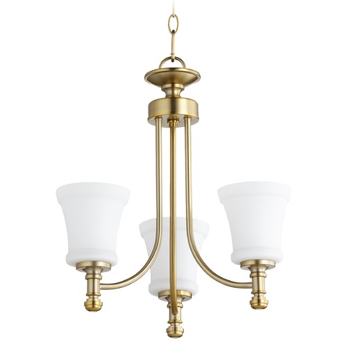 Quorum Lighting Rossington Aged Brass Chandelier by Quorum Lighting 6122-3-80
