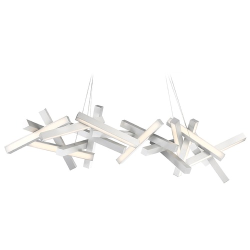 Modern Forms by WAC Lighting Chaos 72-Inch Linear LED Chandelier in Brushed Aluminum by Modern Forms PD-64872-AL