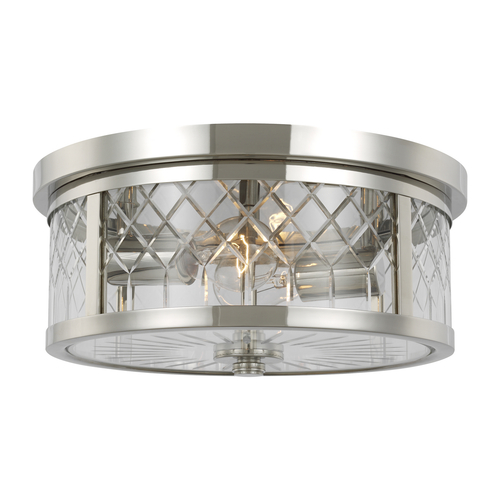 Visual Comfort Studio Collection Alexa Hampton 13-Inch 2-Light Alec Polished Nickel Flush Mount by Visual Comfort Studio AF1072PN