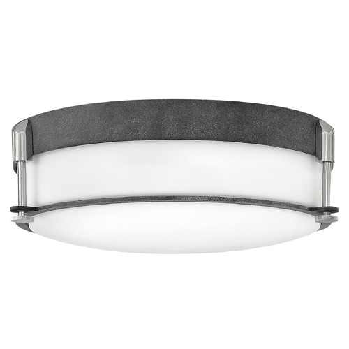 Hinkley Colbin 16.50-Inch Aged Zinc & Polished Nickel Flush Mount by Hinkley Lighting 3233DZ