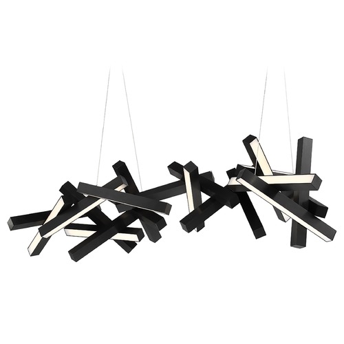 Modern Forms by WAC Lighting Chaos 72-Inch Linear LED Chandelier in Black by Modern Forms PD-64872-BK