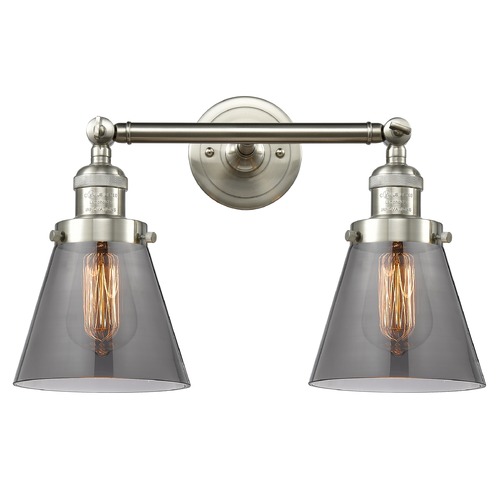Innovations Lighting Small Cone Brushed Satin Nickel Bathroom Light by Innovations Lighting 208-SN-G63