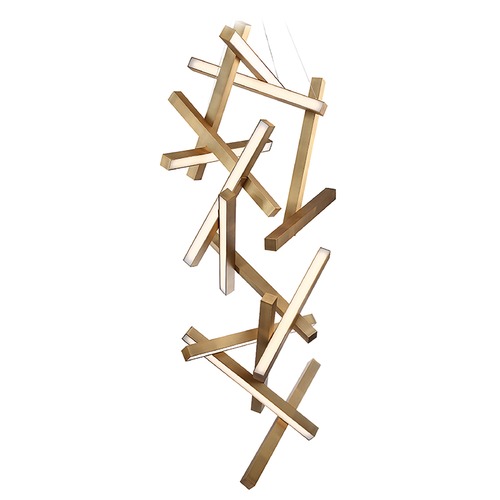 Modern Forms by WAC Lighting Chaos 75-Inch High LED Chandelier in Aged Brass by Modern Forms PD-64875-AB