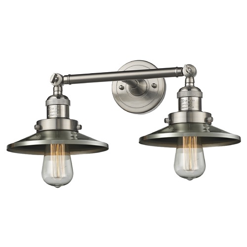 Innovations Lighting Railroad Brushed Satin Nickel Bathroom Light by Innovations Lighting 208-SN-M2
