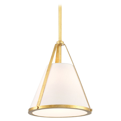 Crystorama Lighting Crystorama Lighting Fulton Antique Gold Mini-Pendant Light with Conical Shade FUL-900-GA
