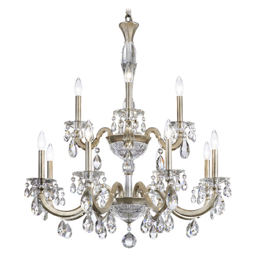 Schonbek Lighting Schonbek Worldwide Lighting San Marco Antique Silver Crystal Chandelier S8612N-48R