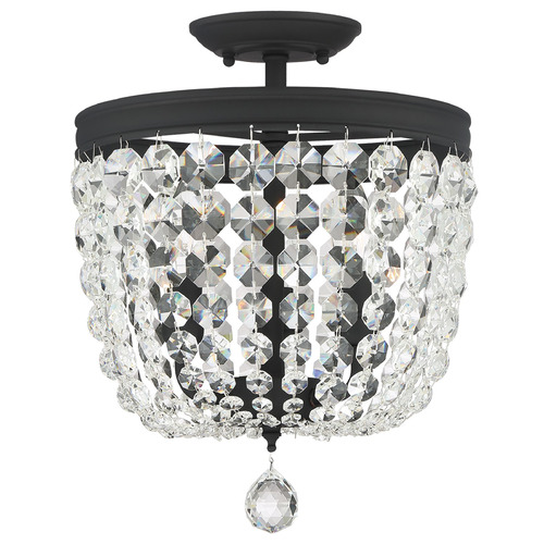 Crystorama Lighting Crystorama Lighting Archer Black Forged Semi-Flushmount Light 783-BF-CL-SAQ