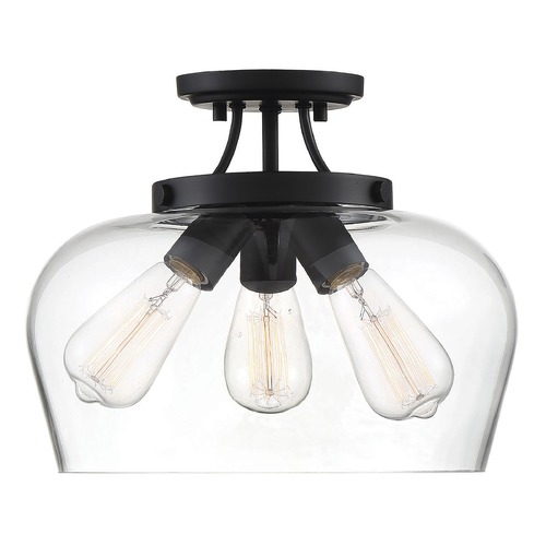 Savoy House Octave 13-Inch Semi-Flush Mount in Black by Savoy House 6-4035-3-BK