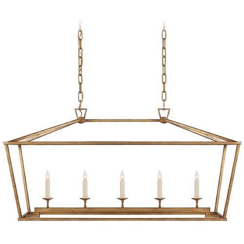 Visual Comfort Signature Collection E.F. Chapman Darlana Linear Lantern in Gilded Iron by Visual Comfort Signature CHC2156GI